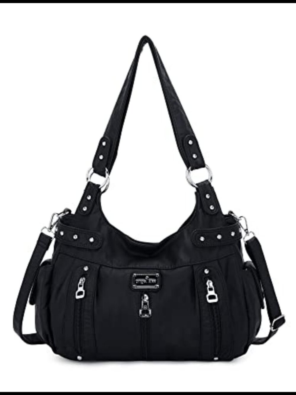 Washed Faux Leather Crossbody Hobo Satchel Shoulder Handbag Tote Purse